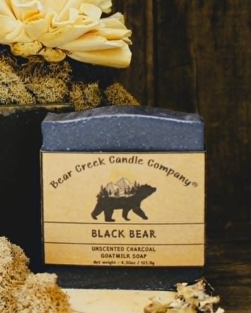 Black Bear unscented charcoal goat milk soap