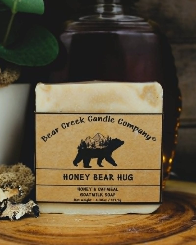 Honey Bear Hug honey and oatmeal goat milk soap